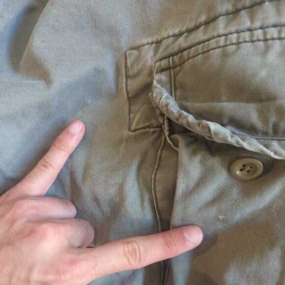 Ralph Lauren Mens 38 Green-Gray Cargo Shorts Vintage Nonstretch - Picture 9 of 11